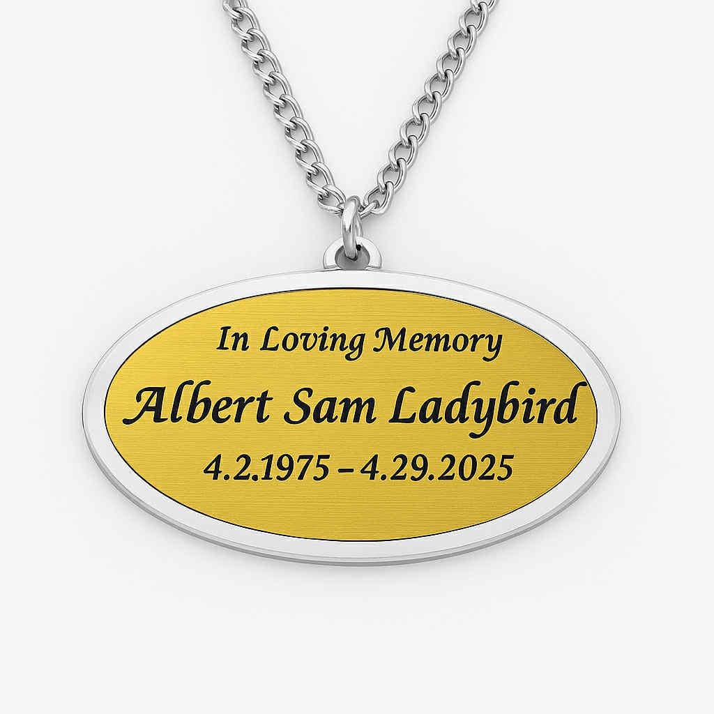 Engraved Silver Memorial Urn Name Plate: Personalized Remembrance Plaque