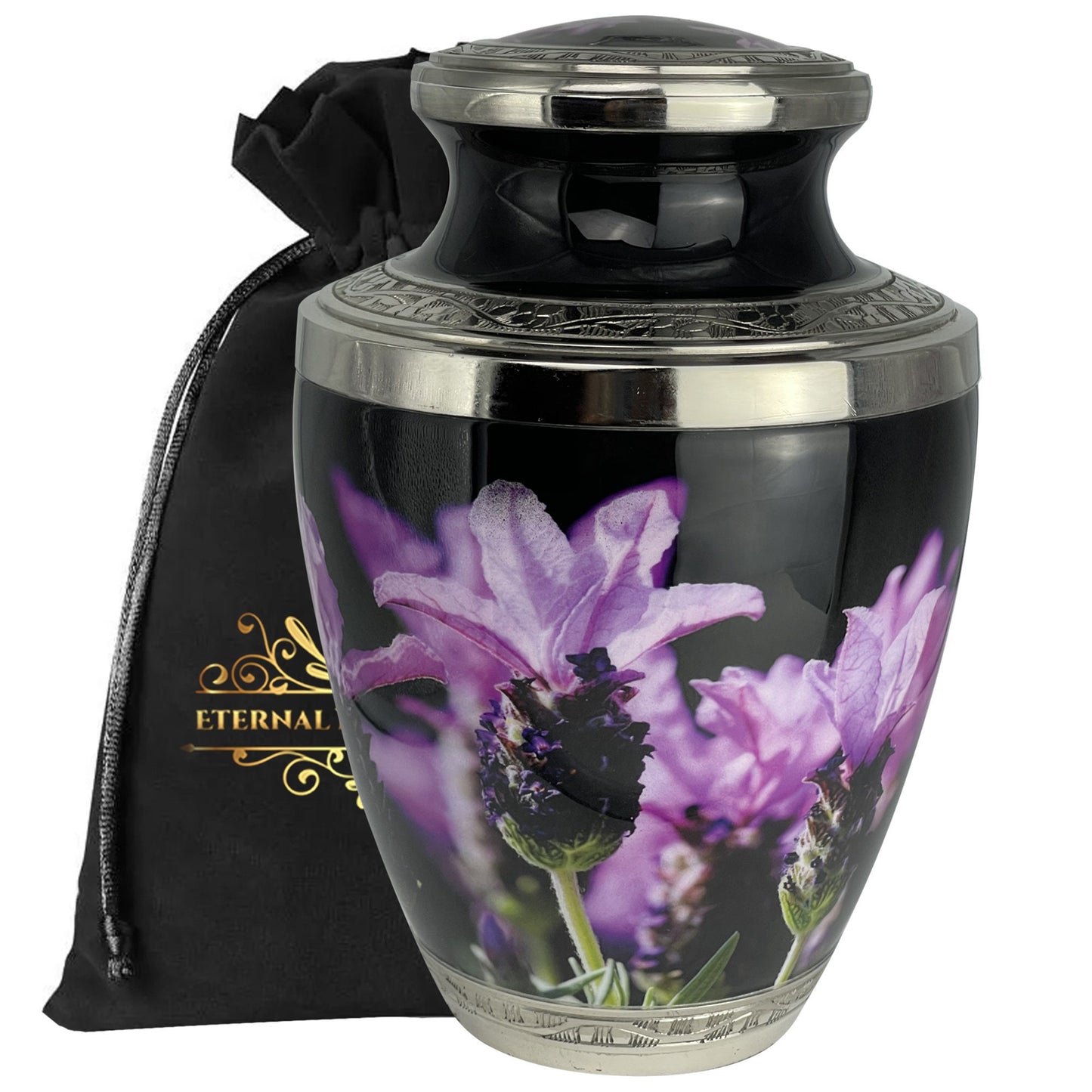 Black and Purple Urn for ashes - Lavender / Lilac urn for human ashes.  Cremation urn for male and female - Large and small