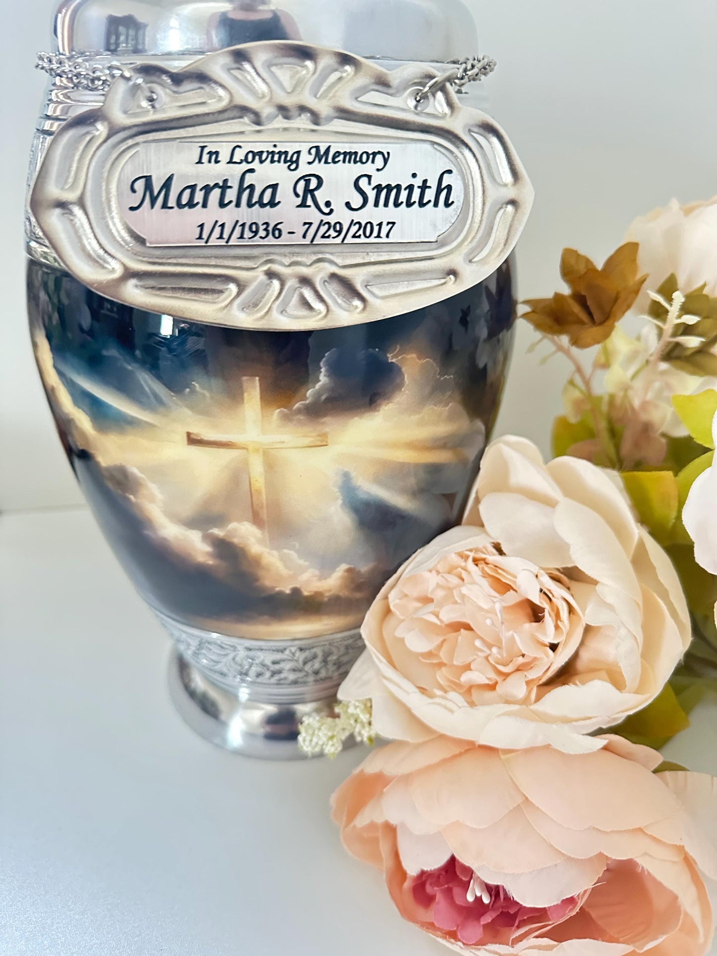 Personalized Memorial Urn Name Tag: Engraved In Loving Memory Plaque