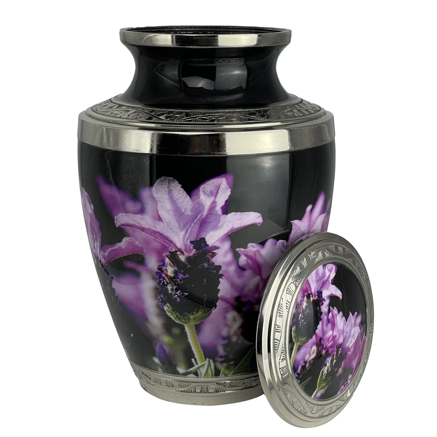 Black and Purple Urn for ashes - Lavender / Lilac urn for human ashes.  Cremation urn for male and female - Large and small