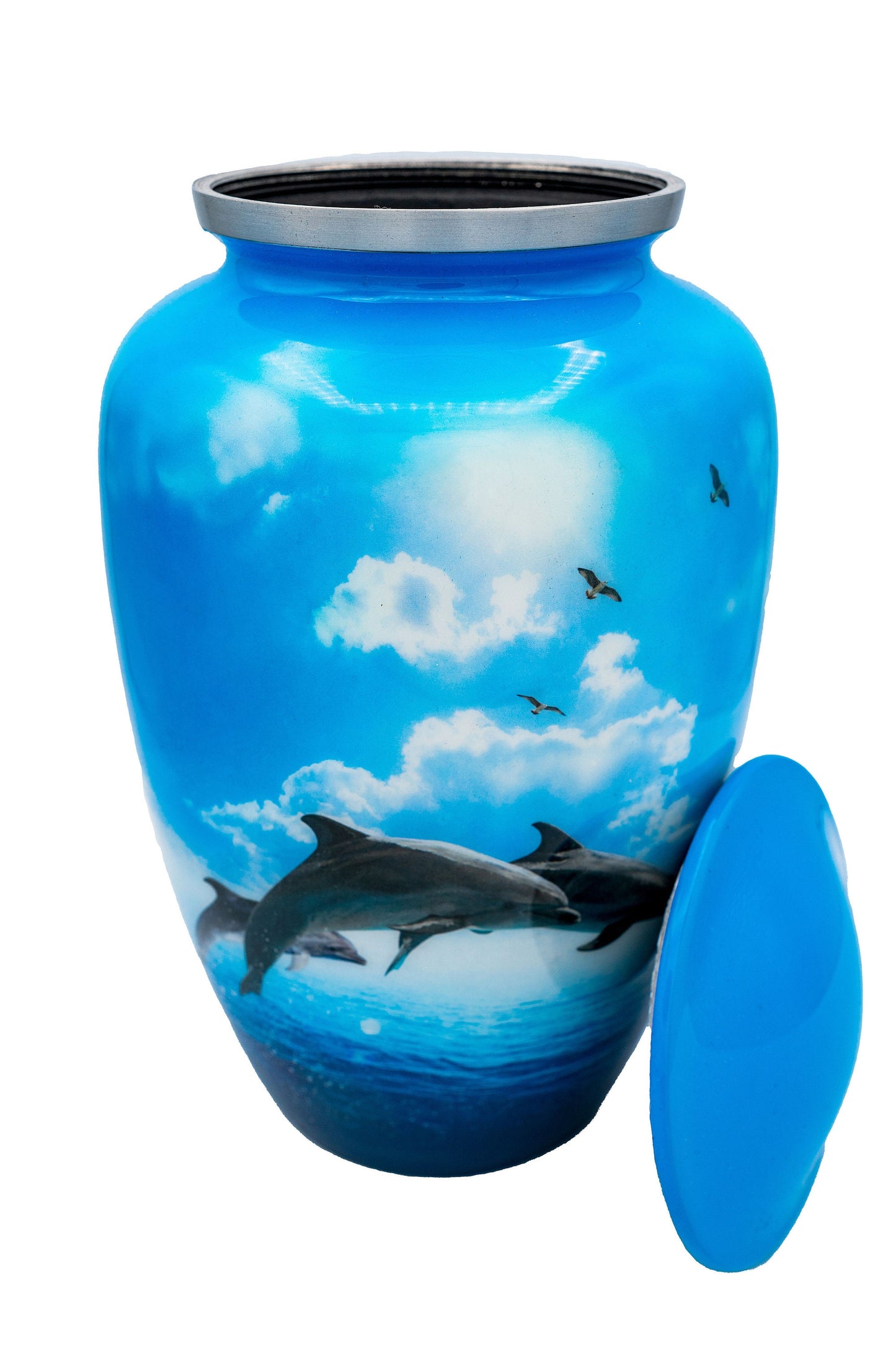 Dolphin Urn for Human Ashes: Ocean Sea Adult Cremation Urn - Dolphin Lovers and Ocean Lovers Urn for Adult Ashes Male and Female