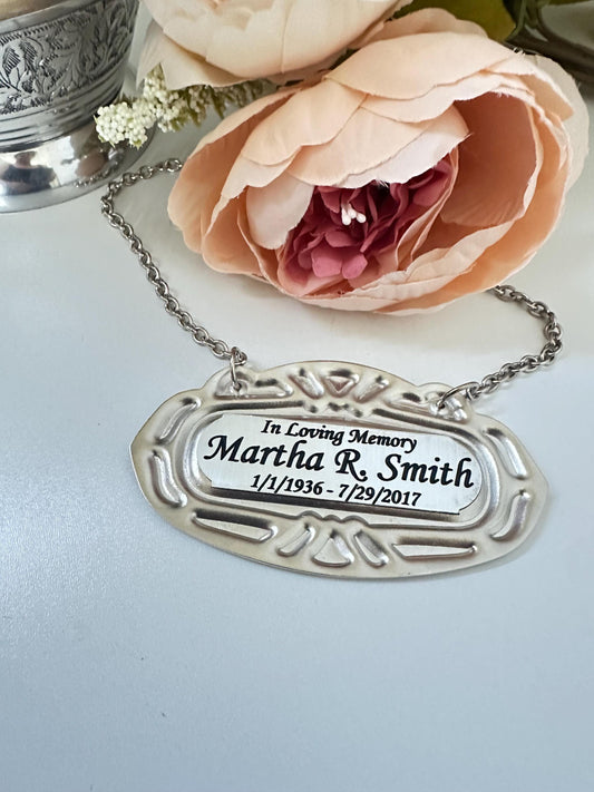 Personalized Memorial Urn Name Tag: Engraved In Loving Memory Plaque