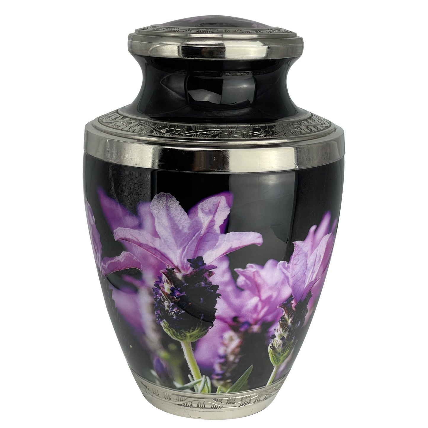 Black and Purple Urn for ashes - Lavender / Lilac urn for human ashes.  Cremation urn for male and female - Large and small