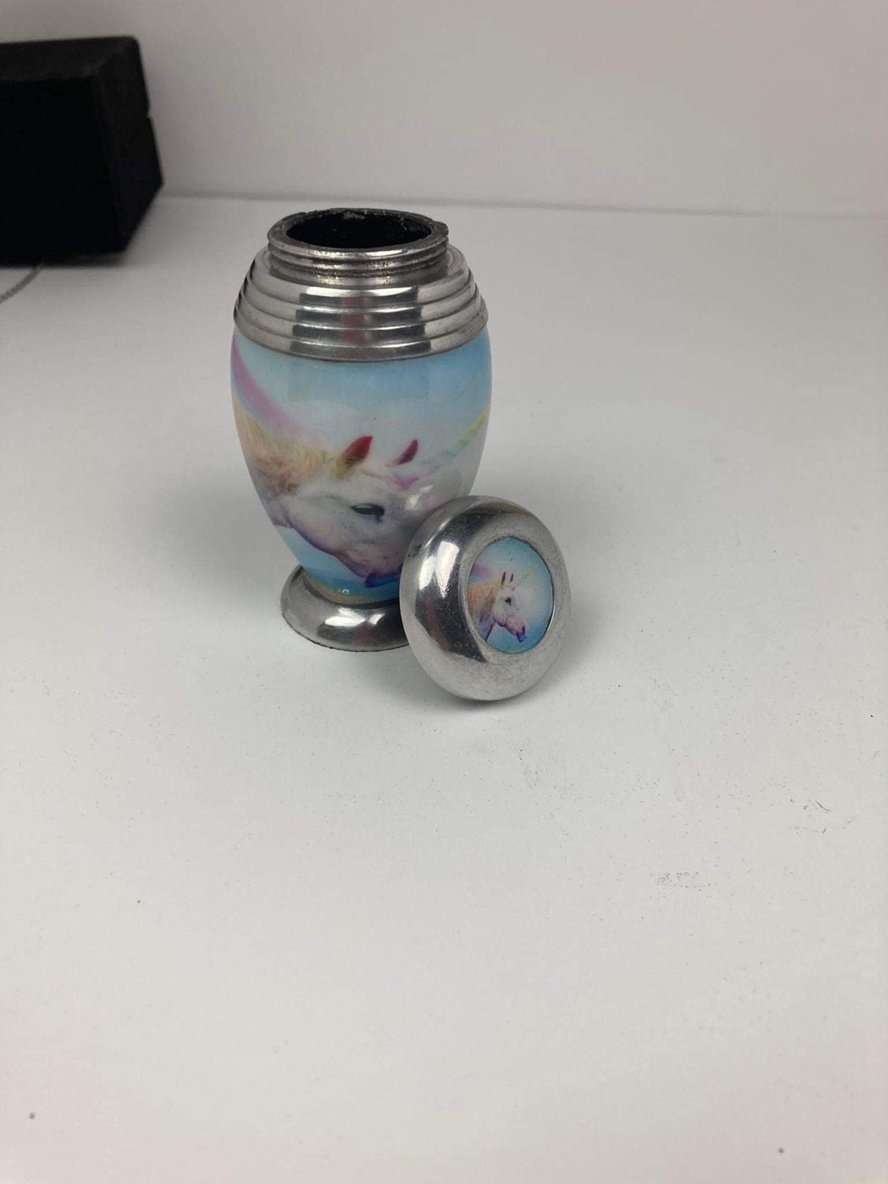 Rainbow Unicorn Urn for Ashes: Small Keepsake Urn (3.5 inches)