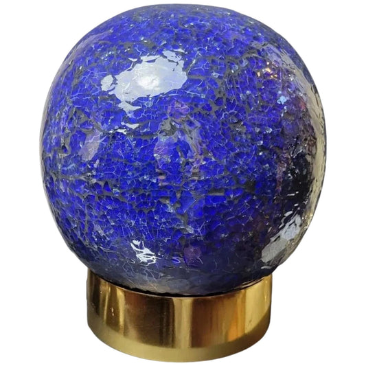 Indigo Blue Mosaic Globe Urn for Human Ashes