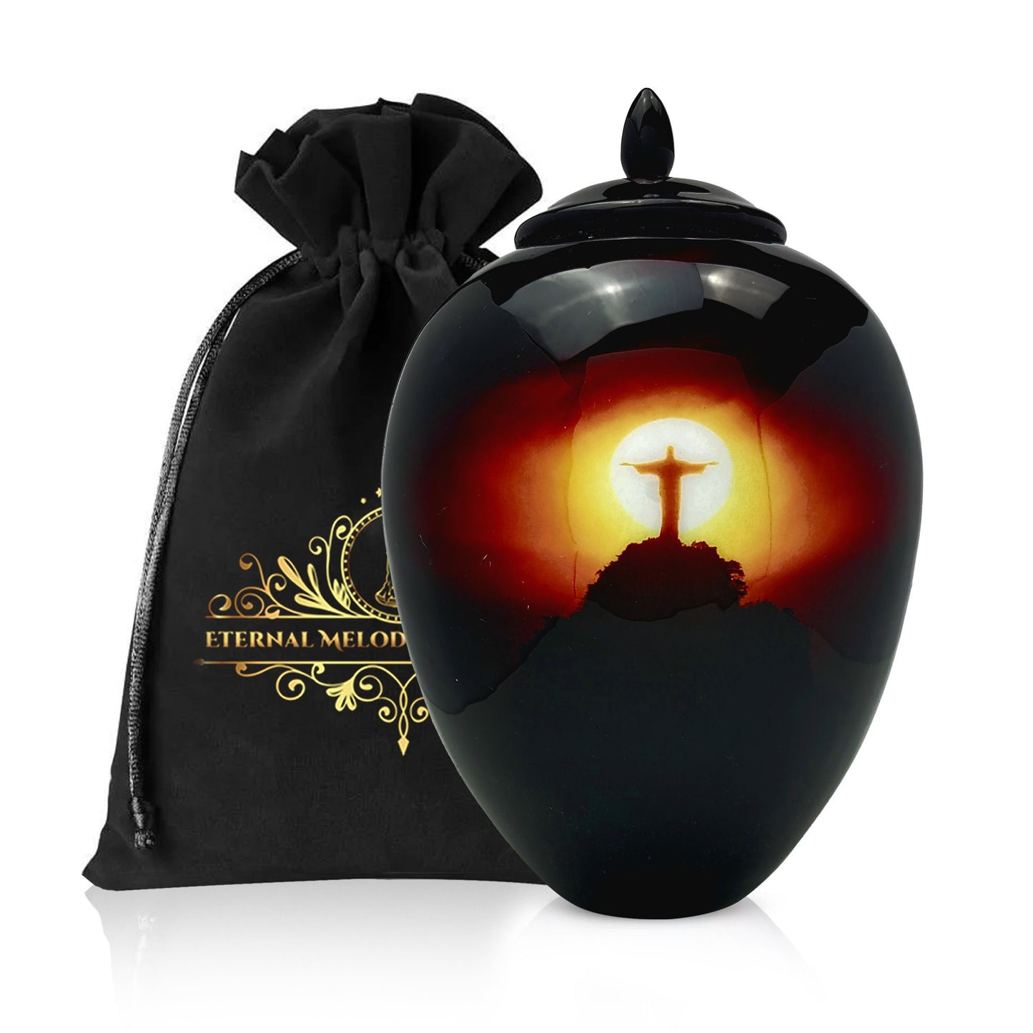 Jesus the Redeemer Urn for Ashes: Christian Memorial (300 cu inch)