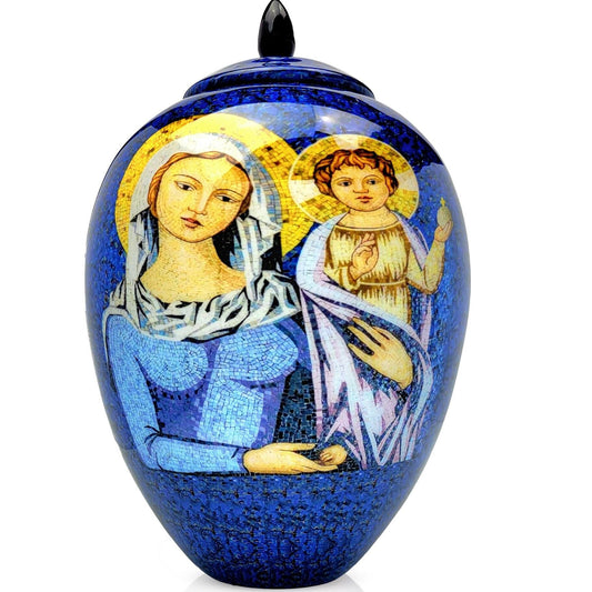 Jesus and Mary Cremation Urn: Christian Memorial Urn for Ashes