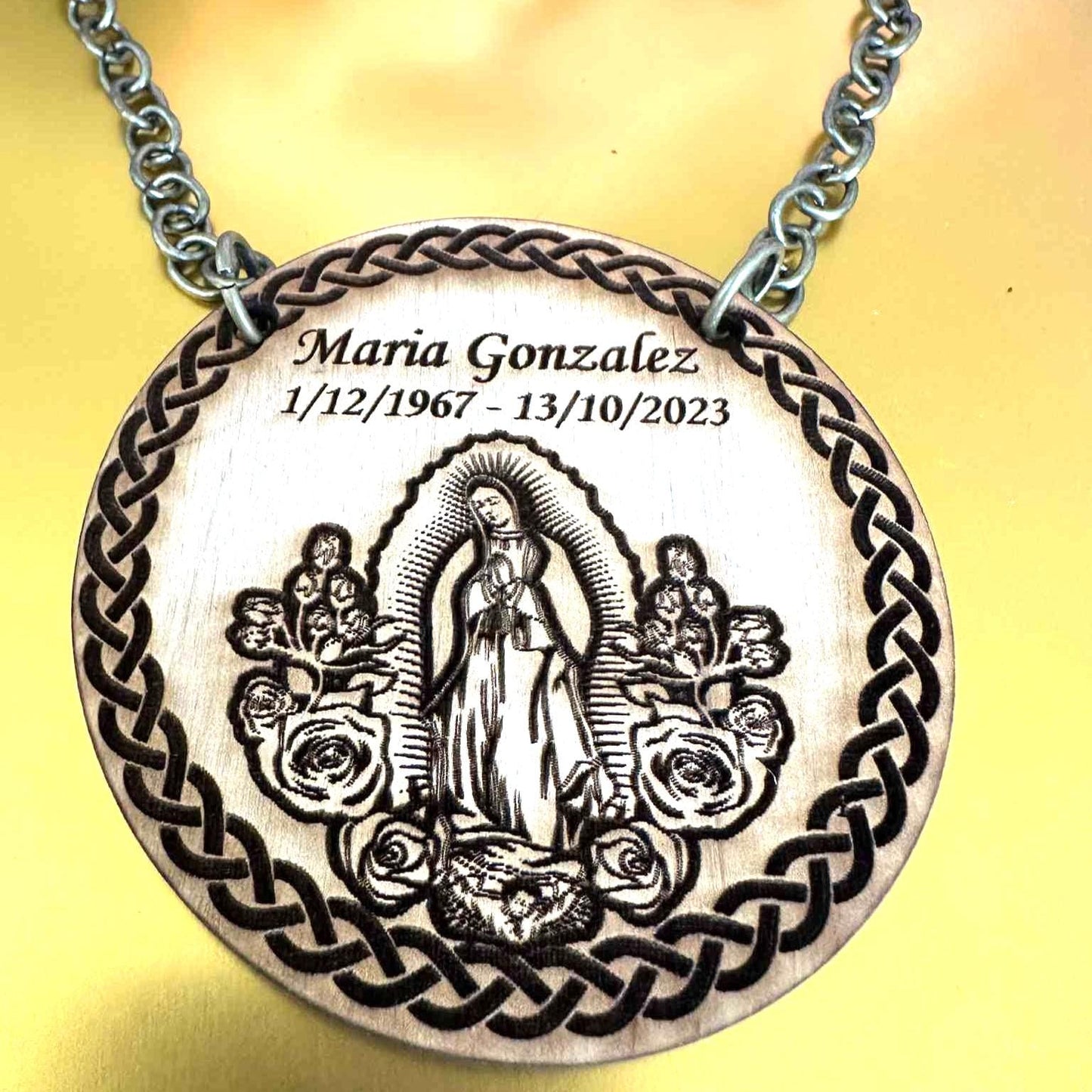 Engraved Gone Fishing in Heaven Wooden Urn Name Tag: Fishing Memorial Plaque