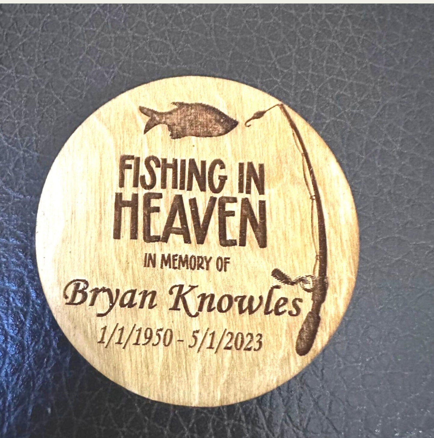 Fishing in Heaven Personalized Funeral Favor