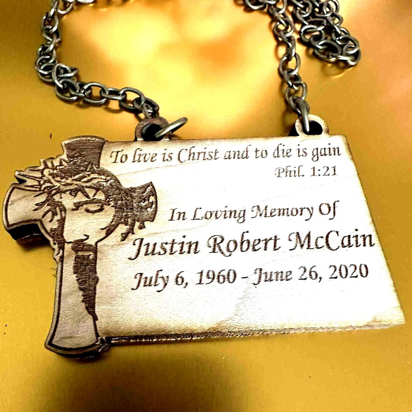 Engraved Gone Fishing in Heaven Wooden Urn Name Tag: Fishing Memorial Plaque