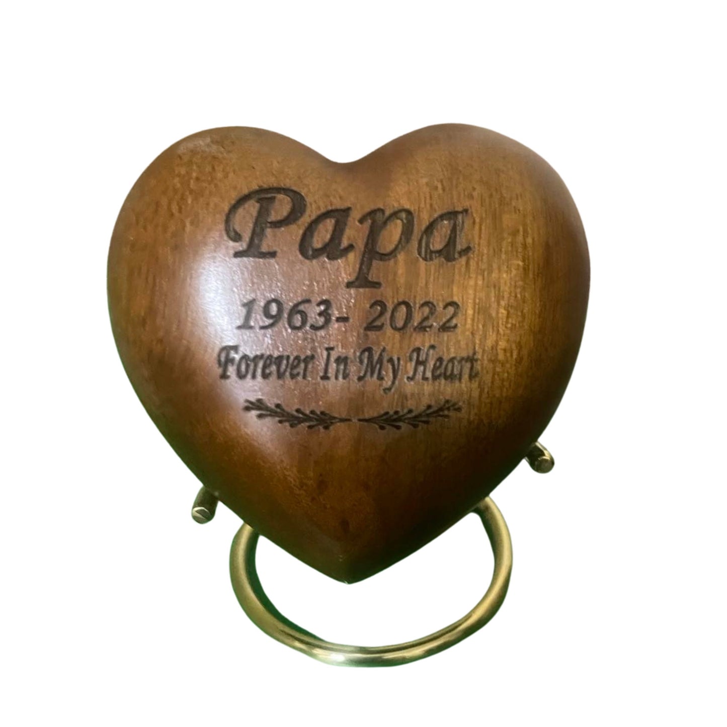 Large Wood Keepsake for Ashes - 4" Heart Keepsake -
