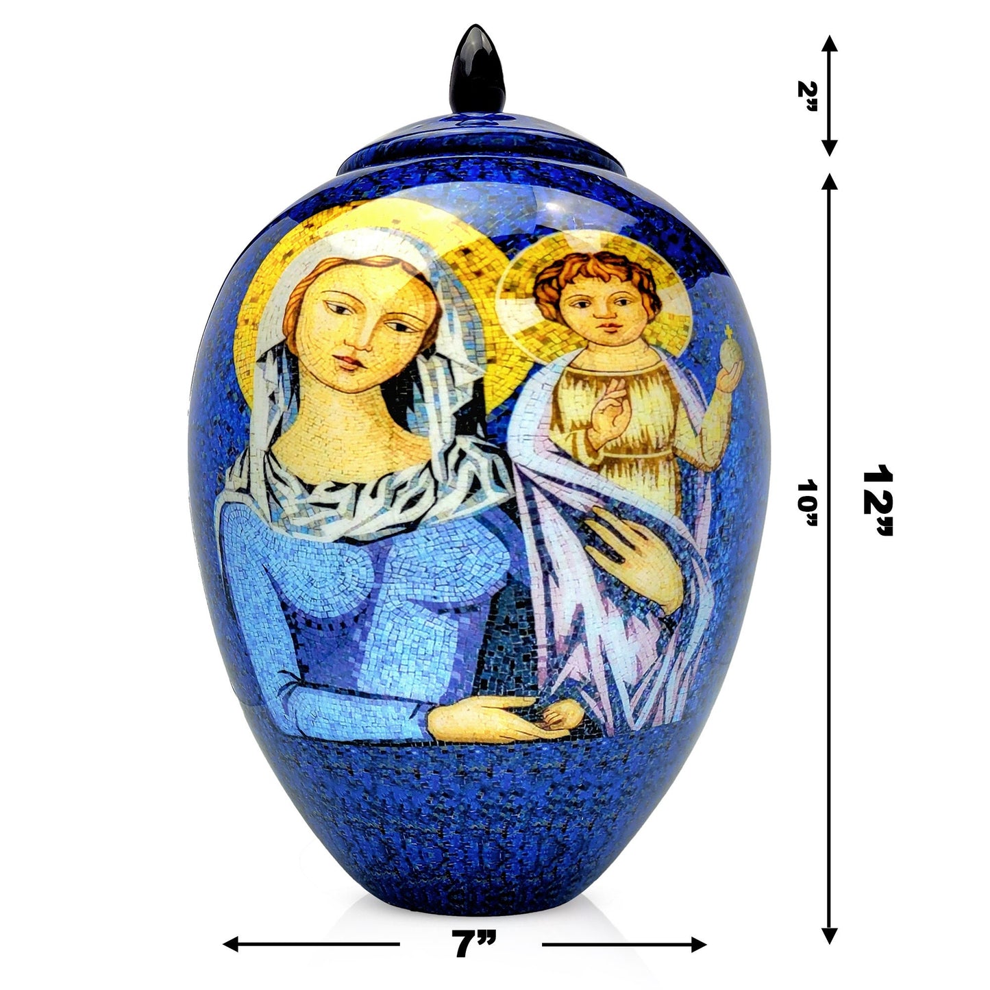 Jesus and Mary Cremation Urn: Christian Memorial Urn for Ashes
