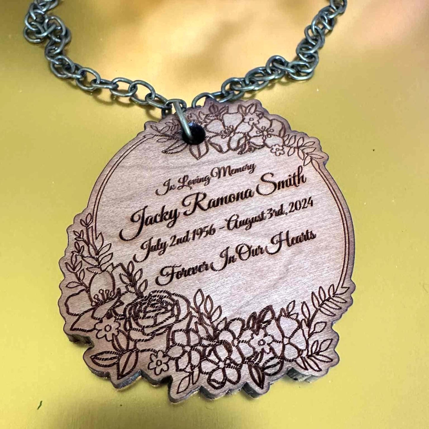 Engraved Gone Fishing in Heaven Wooden Urn Name Tag: Fishing Memorial Plaque