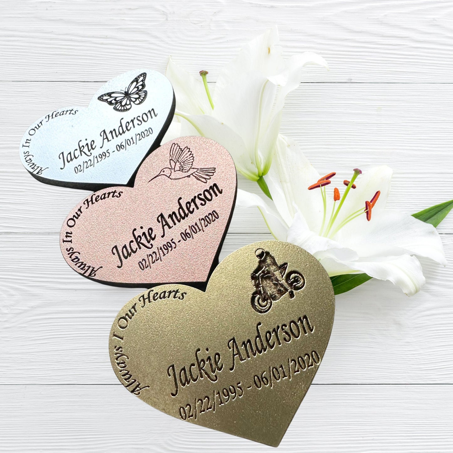 Wood heart keepsake with butterfly.  Personalized token for loved one's funeral- Favor to give as memorial in wakes, visitation