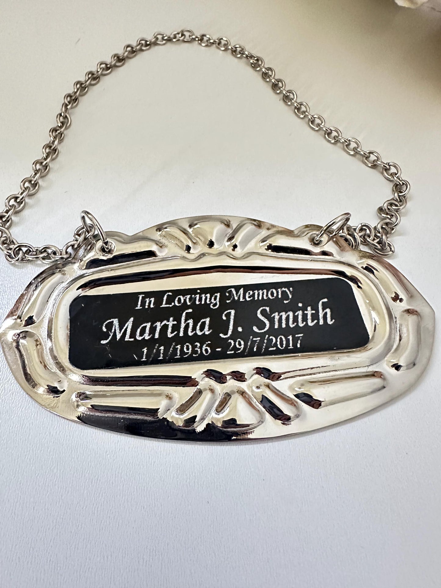 Personalized Memorial Urn Name Tag: Engraved In Loving Memory Plaque