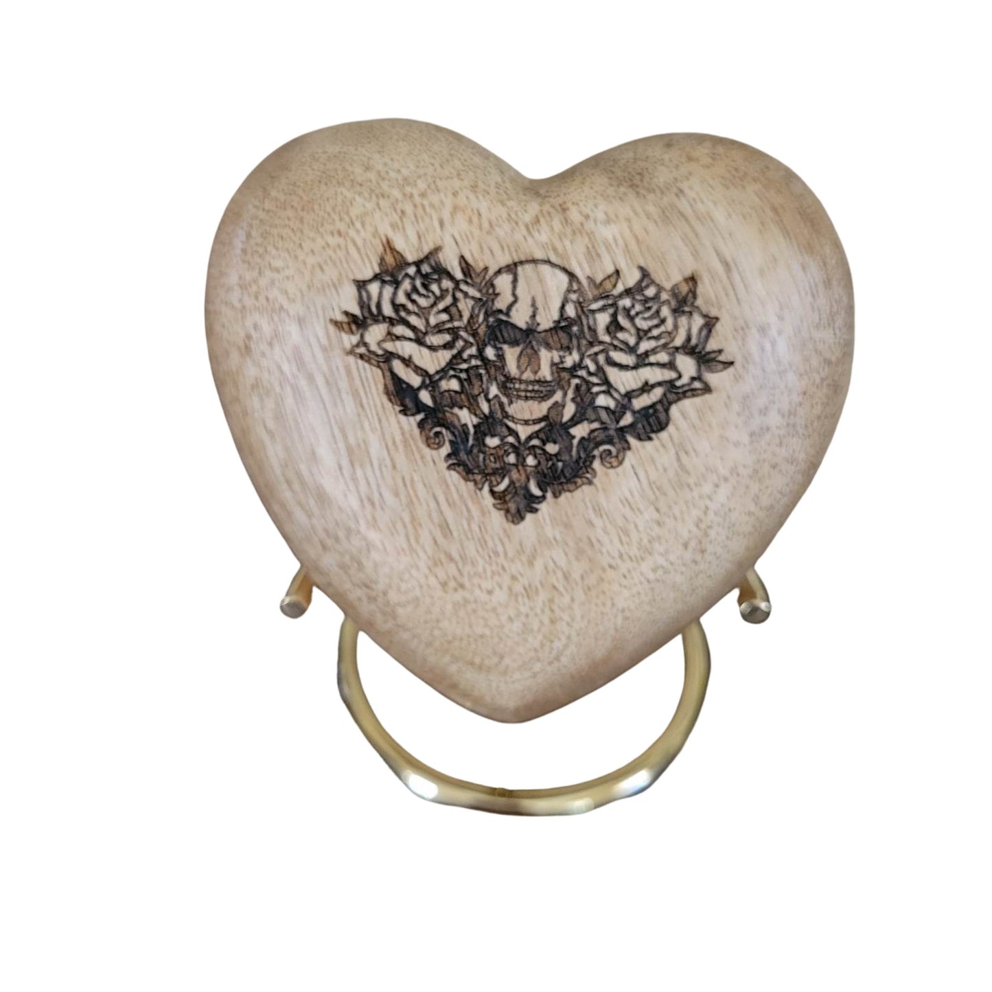Large Wood Keepsake for Ashes - 4" Heart Keepsake -