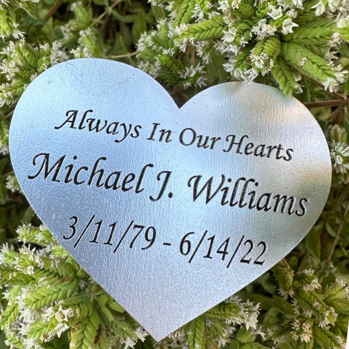 Wood heart funeral favor with laser engraving.  Heart shaped memorial token for celebration of life 2” and 2.5”. Wood, white, gold, silver (Copy)
