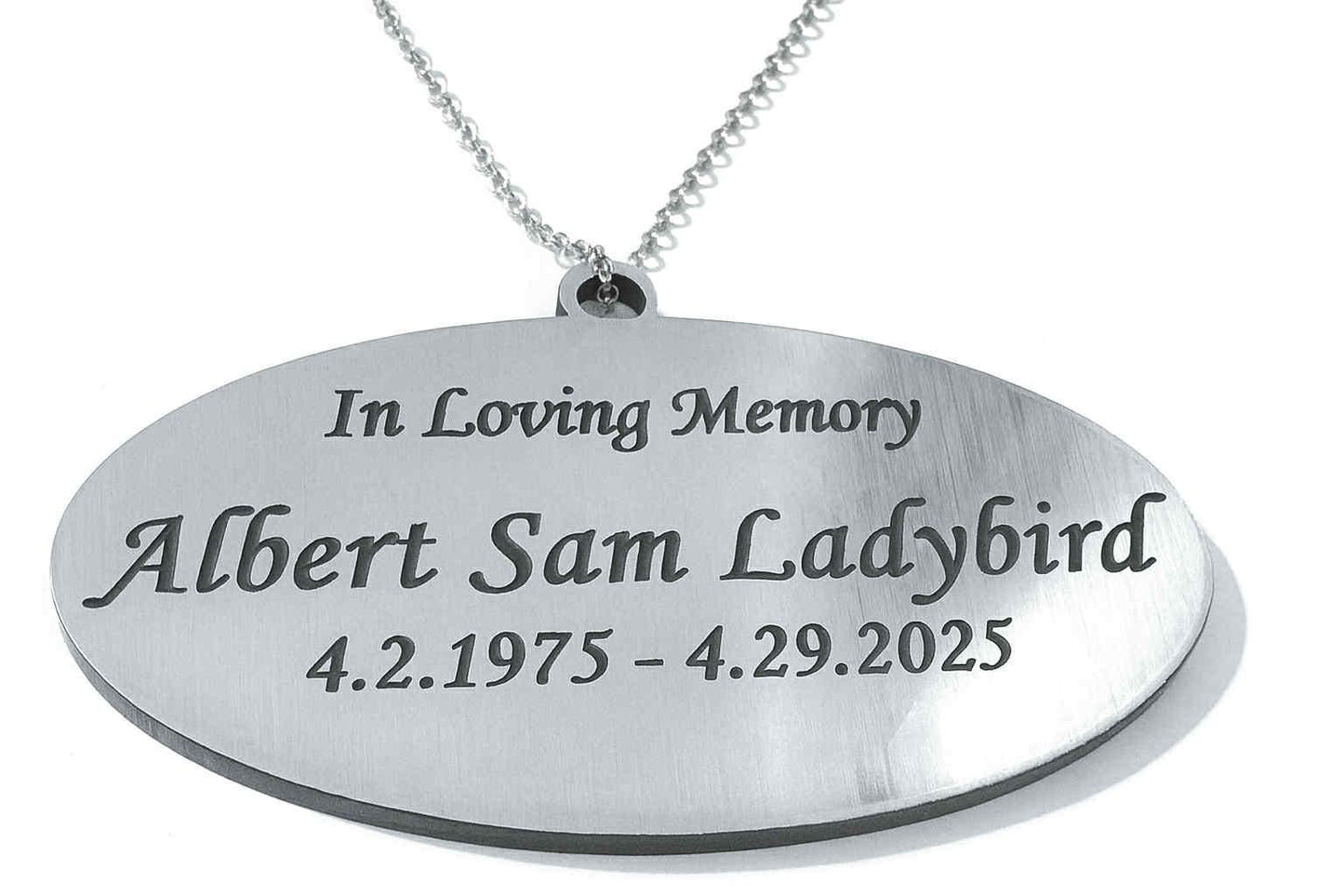 Engraved Silver Memorial Urn Name Plate: Personalized Remembrance Plaque